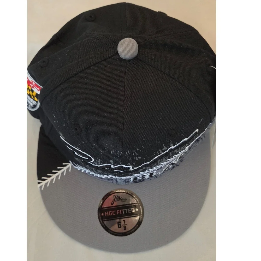 Headgear Classics Fitted Hat Mens 6‎ 7/8 Black Grey New Baltimore Black Sox Cap